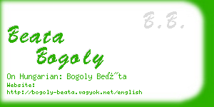 beata bogoly business card